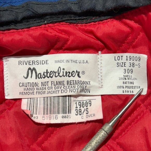 Vintage 90s Riverside Masterliner Pepsi Jacket 38S  Blue Bomber Style Liner - Picture 5 of 7